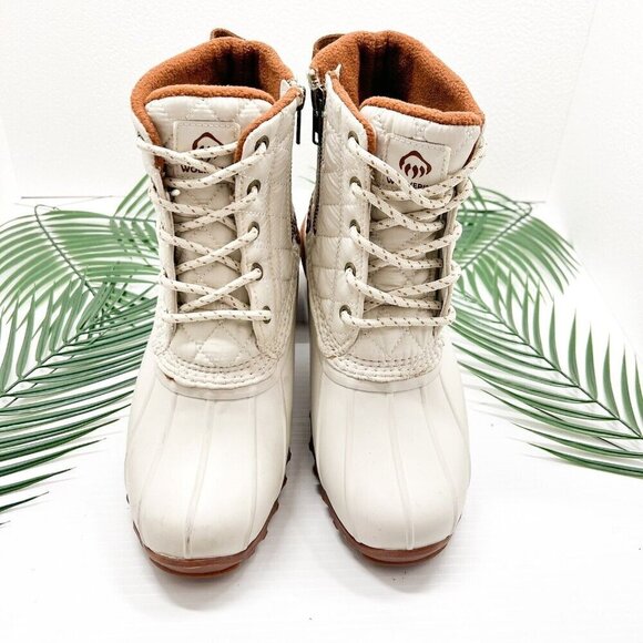 Wolverine Heritage White Torrent Quilted Round Toe Lace Up Duck Boots Size 9M - Picture 2 of 11